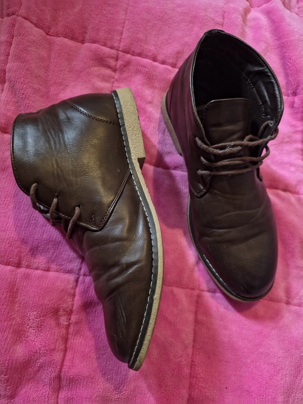 LONDON FOG Brown Tyler Chukka Boots Men's Memory Foam Sz 10